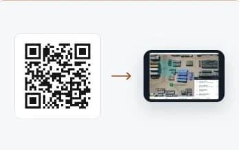 QR code that opens the layout version in force on a mobile device